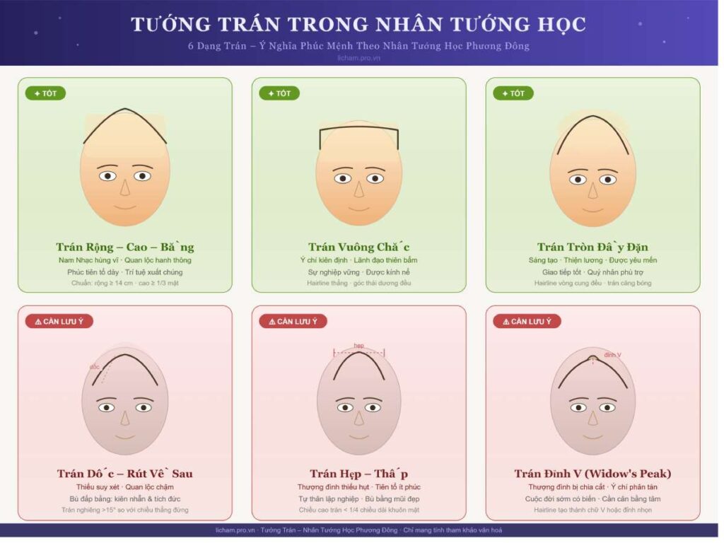 Trong nhân tướng học phương Đông, tướng trán (额相, Ngạch Tướng) là vùng quan trọng bậc nhất trên khuôn mặt